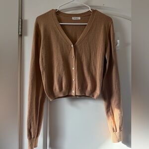 OGL Women's Tan Button-Up Cardigan